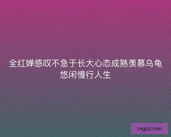 全红婵感叹不急于长大心态成熟羡慕乌龟悠闲慢行人生